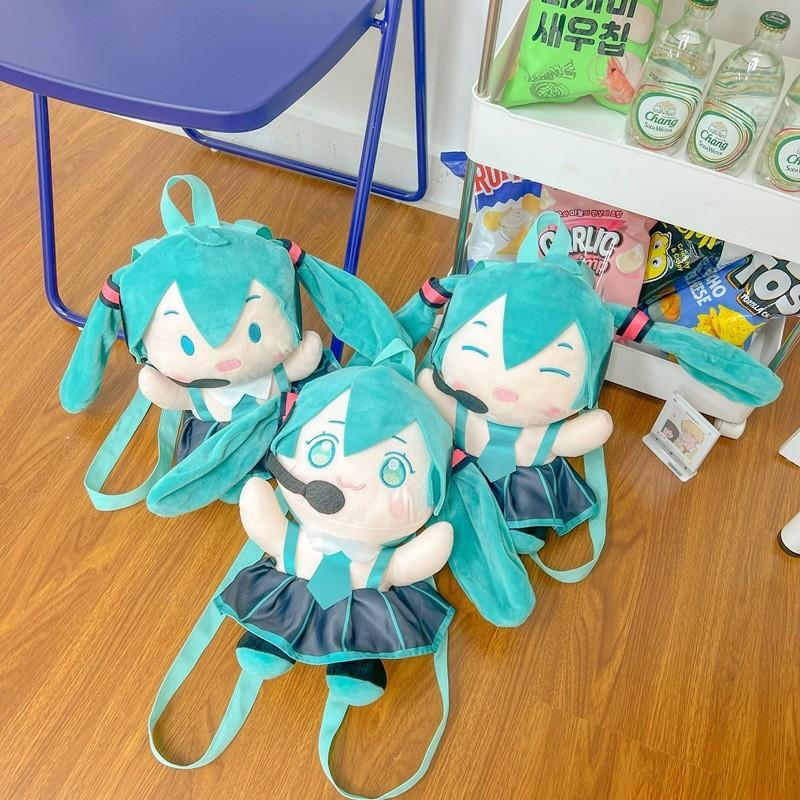Soft Miku Hatsune Plush Anime Backpack With Breathable Design For Gift Girls
