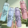 1PC Fist Bump Hand Gesture Line Print 750ml Color Plastic Sports Water Bottle Leakproof Flip Straw Lid Suitable for Sports Office Home Use