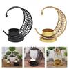 Decorative Ramadans Moon Shape Votives Candlestick for Outdoor Indoor Decors Eid Mubaraks Metal Tealight Candle Holders