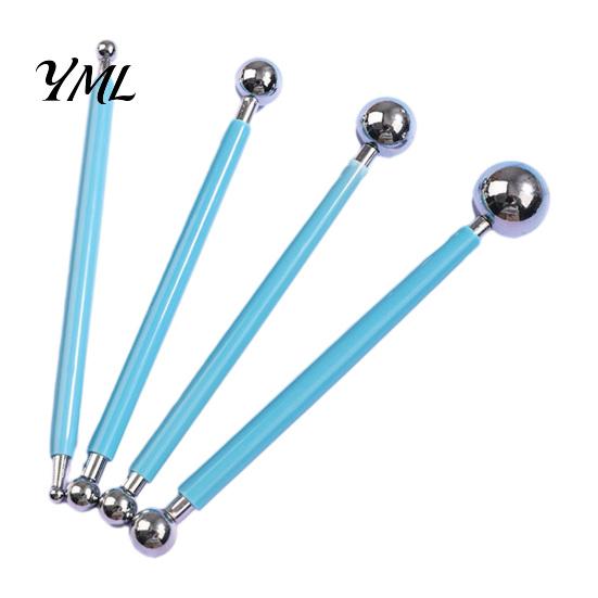 Clay Modeling Tools 4Pcs Polymer Shaping Tool Set, Sculpting Stick with Stainless Art Craft Supplies Steel Ball, 4 Size DIY Fondant Pottery Decorating