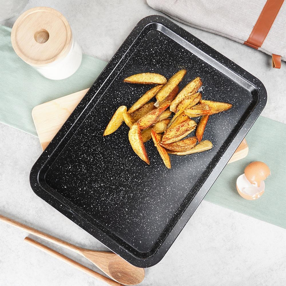 Low Granite Tray for Baking Cookies and Vegetables In the Oven 38x26.5 Cm