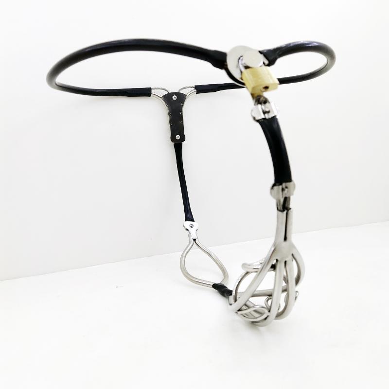 Male Stainless Steel Silicone Hollow Cock Cage Invisible Chastity Belt Shield Device Anal Hole Adult BDSM Bondage Lock Pants Man