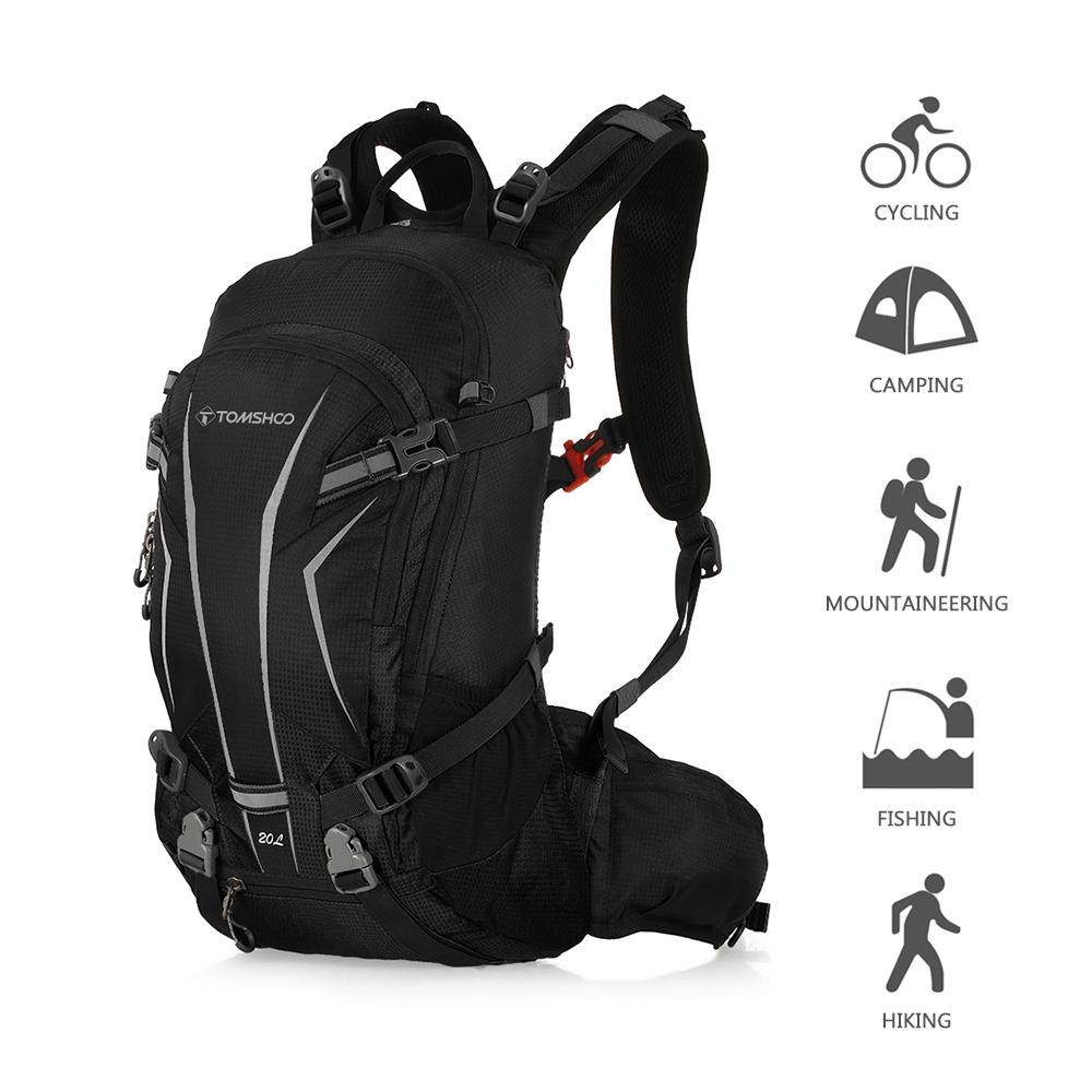 

TOMSHOO 20L водонепроницаемый велосипедный рюкзак сумка для велосипеда Спорт на открытом воздухе езда путешествия чёрный