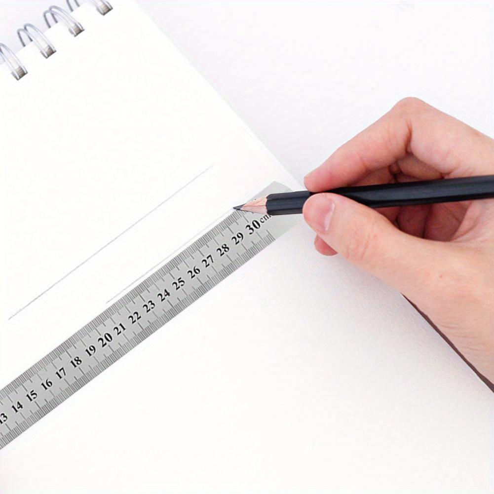 1 Stück Edelstahl Metall Lineal Gerade Doppelseitig Präzisionsmesswerkzeug Skala Metrisches Lineal Zubehör 30cm
