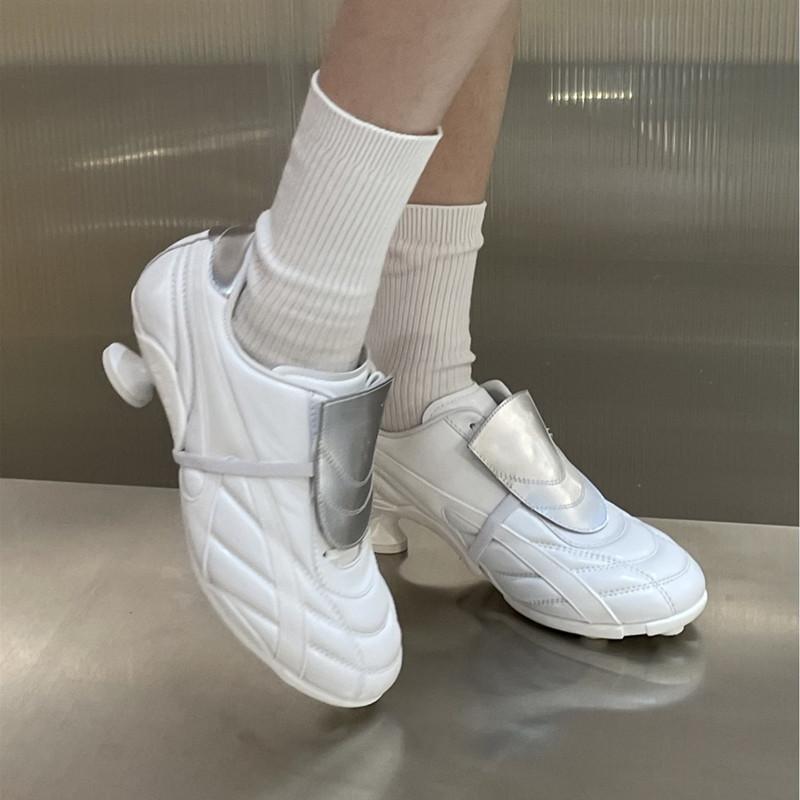 Ins styl Smíšené barvy Patchwork Měkká kůže Dámské Botasky na vysokém podpatku Podzim Zima Ležérní Šněrovací Novinka Sportovní Boty