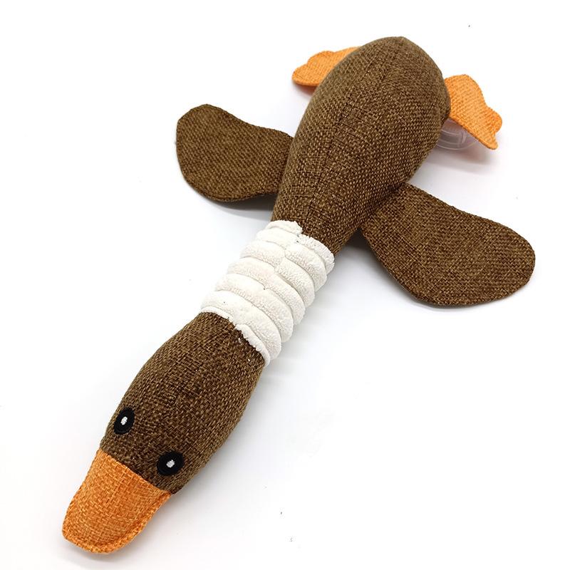 

Pet Mallard Duck Dog Toy for Aggressive Chewers Indestructible Large Breed and Squeaky Geese for Large Small Medium Dog Toy коричневий
