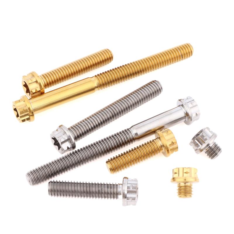 Versatile M6 Titanium Flanged Hexagon Head Bolts Suited for Bike Moto Car Projects