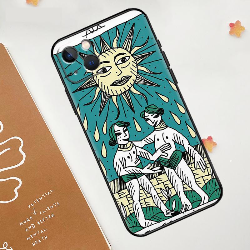 The SUN Tarot card Case For Apple iPhone 16 15 14 13 11 12 Pro Max Mini XR 15 16 Plus 16e Protective Cover