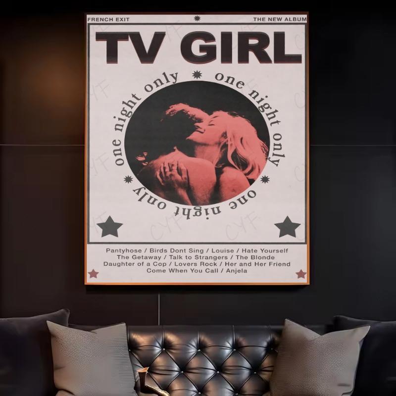 

Девушка по телевизору Французский выход Любители Рок Плакат HD искусство липкая стена водонепроницаемый дом гостиная спальня бар эстетическое украшение 21cm×30cm NoFrame