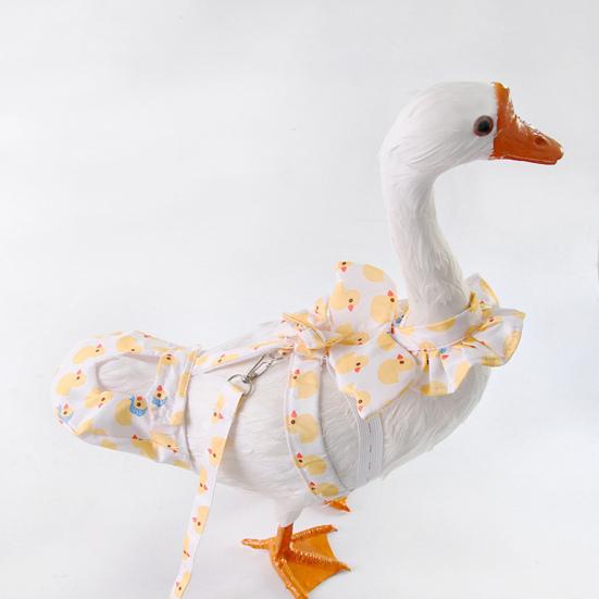 Duck Diaper Reusable Washable Yellow Duck Print Chicken Diaper with Bow Tie Adjustable Poultry Nappies for Goose Duck Hen Chicken