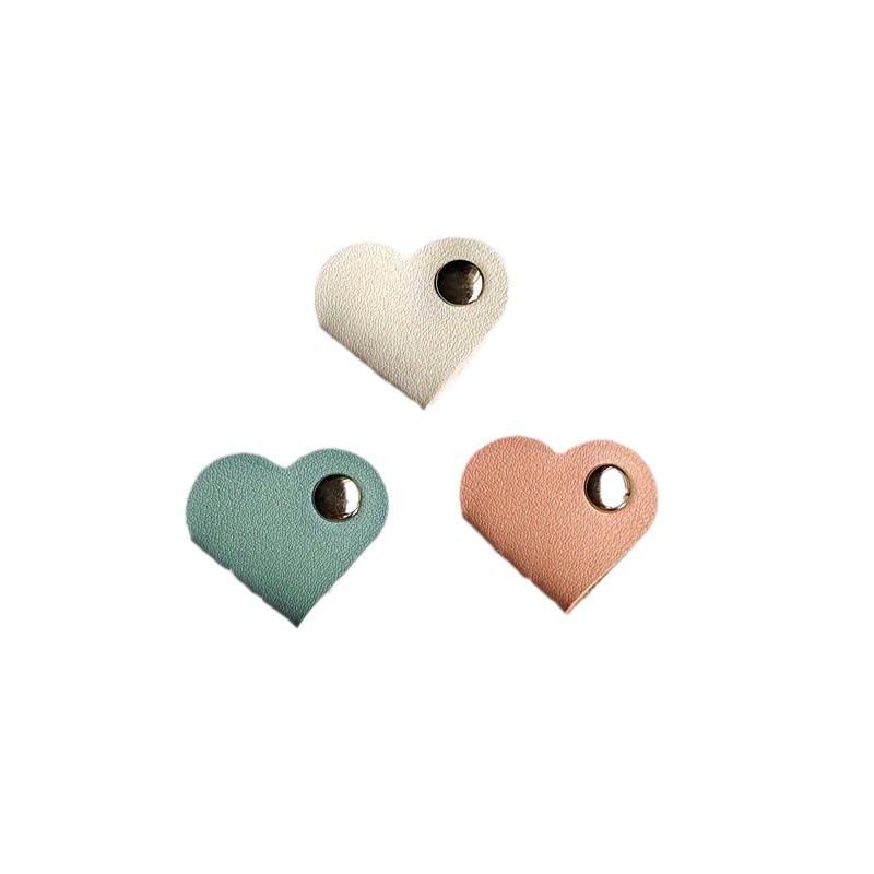 Leather Heart-shaped Cable and Earphone Organizer