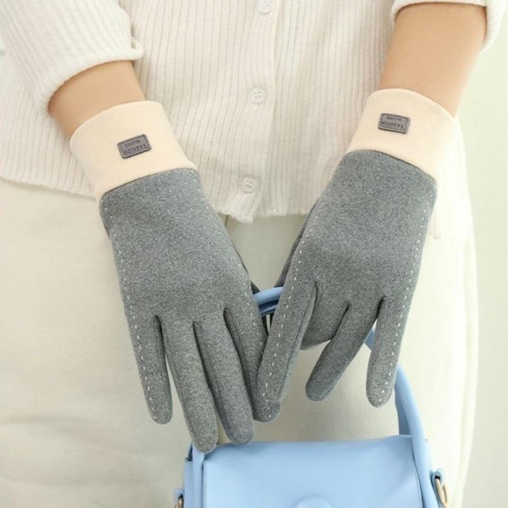 Keep Warm Plush Mittens Solid Color Gloves Sweet Winter Velvet Gloves Autumn