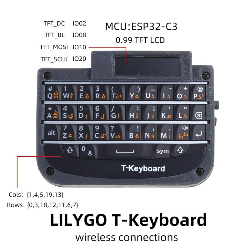 2.4G WIFI T-Tastatur H556 Drahtlose Tastatur Bluetooth-kompatibel 5.0 mit LCD 0,99 Zoll TFT-Bildschirm 3,7 V 400 mAh 4-Draht SPI