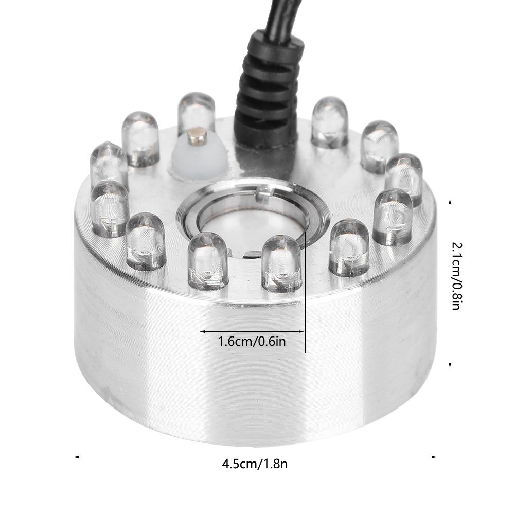   Water Fountain Ornament Mist Fog Maker Atomizer with 12 Lights Landscape Decoration