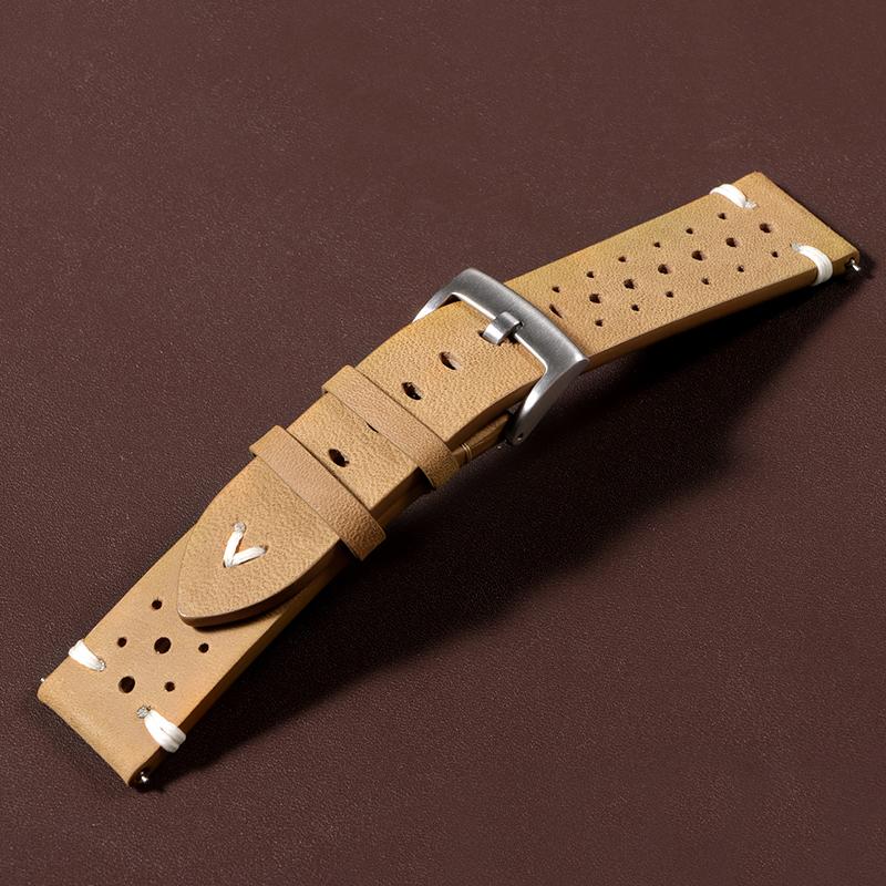 20mm 22mm Handmade Genuine Watchband Old Brown Black Soft for Men's Vintage Bracelet Oil Wax Cowhide Bracele for Casio for Omega