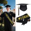 Badge Graduation Set Class of 2026 Satin Graduation Shoulder Strap Tassel Bachelor Cap  High School