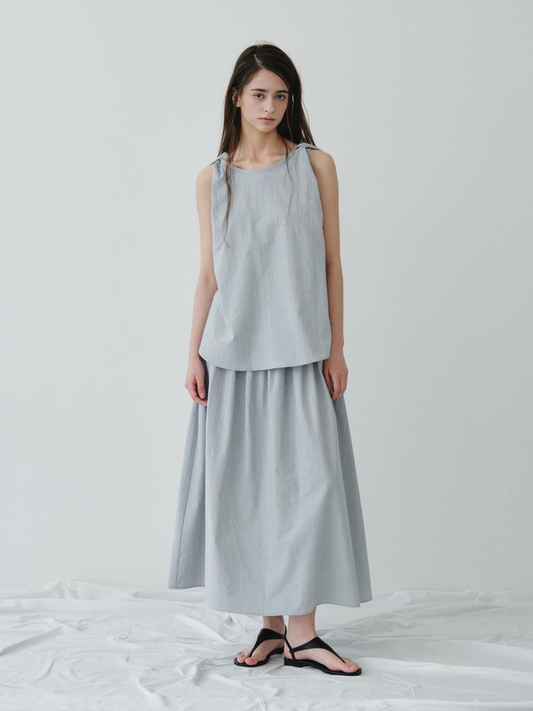 Reply Smock Banding Gather Skirt_Light Blue
