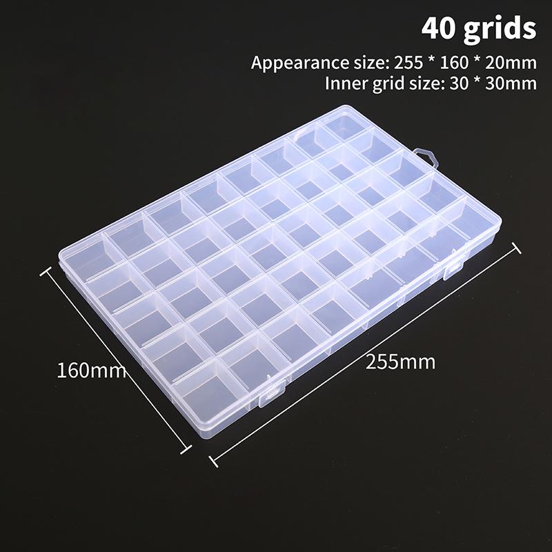 

Portable Transparent Storage Box 12/28/40 Grids Plastic Clear Organizer With Cover Box For Jewelry Earrings Screw Nails Parts 22.5x16x2cm 1pcs