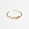 925 Sterling Silver Electroplated 18K Gold Simple Wave Geometric Ring for Women Versatile Temperament Jewelry
