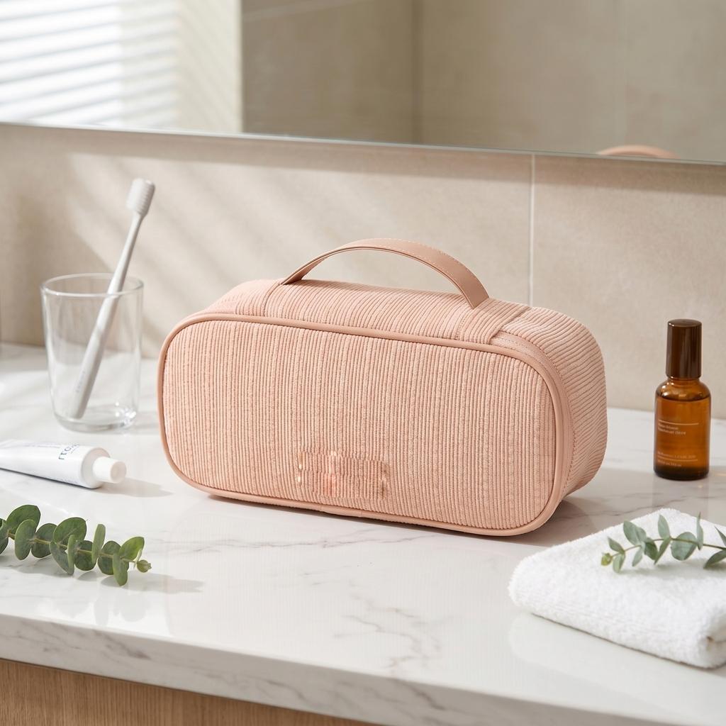 Travel Makeup Bag Large Capacity Cosmetic Organizer Portable Toiletry Storage Case with Handle for Women and Men
