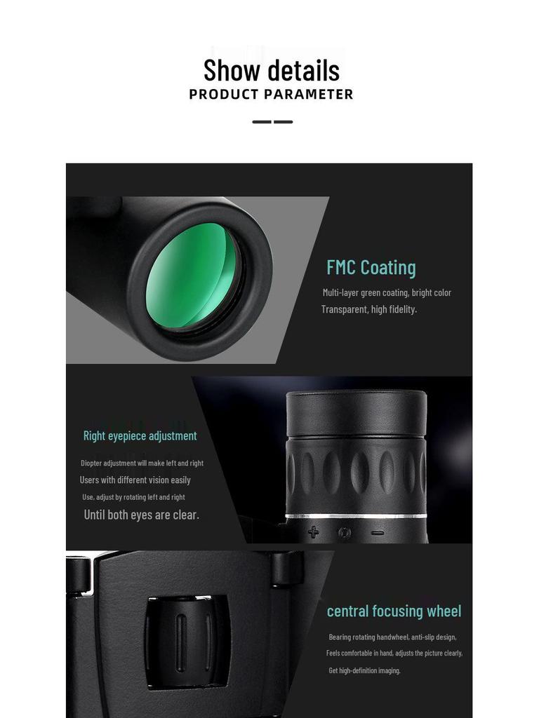 HD High-Power Military Black Night Vision Telescope with Mobile Phone Compatibility