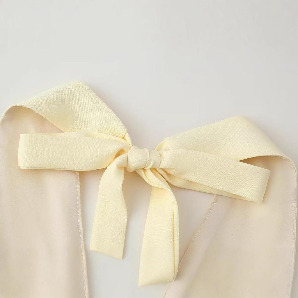 2025 Spring Women's Slim Fit Halter Neck Spliced Long Dress - European & American Style Fashion