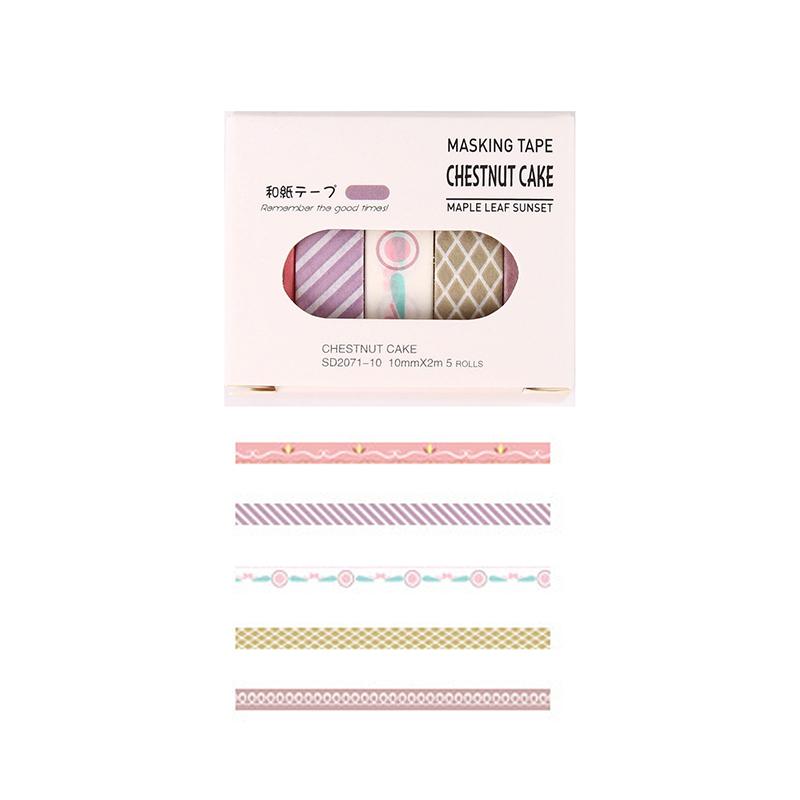 

5 рулонов тонкой базовой васи-ленты, принадлежности для скрапбукинга, набор васи-лент Rainbow Cinta Adhesiva Decorativa, дневник, васи-ленты