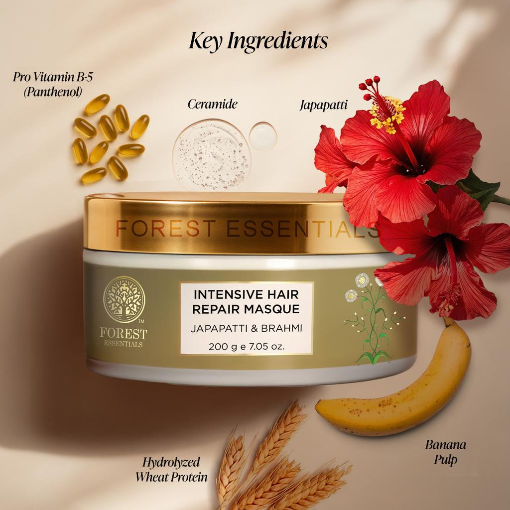 Forest Essentials Máscara Reparadora Intensiva para Cabelos, Japapatti e Brahmi, 200g
