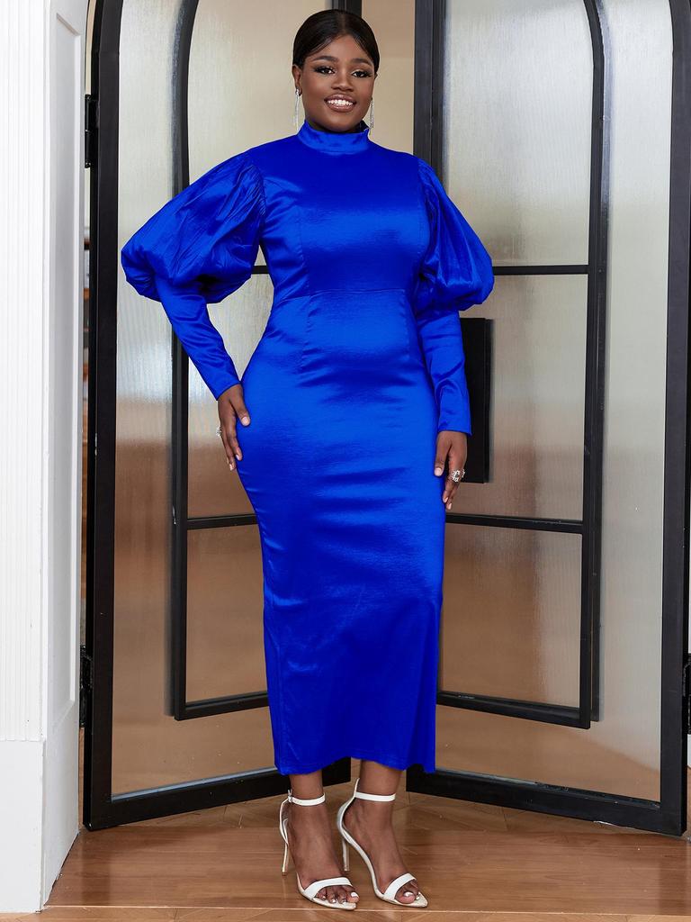 AOMEI Elegant Dresses for Women Puffy Long Sleeves Slim Fit Bright Sparkly Dress Large Size Classy Birthday Christmas Celebrity Outfits