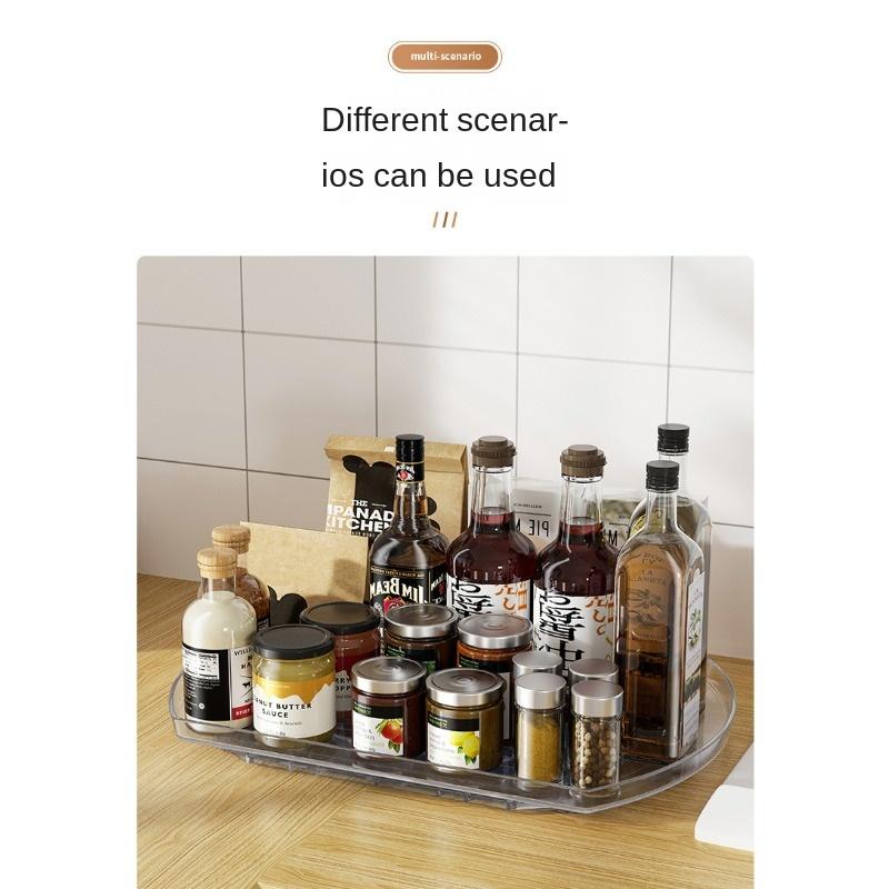 Lazy Susan Turntable for Fridge 360° Rotating Lazy Susan Fridge Organizer Clear Fridge Turntable Organizer Rectangular Storage