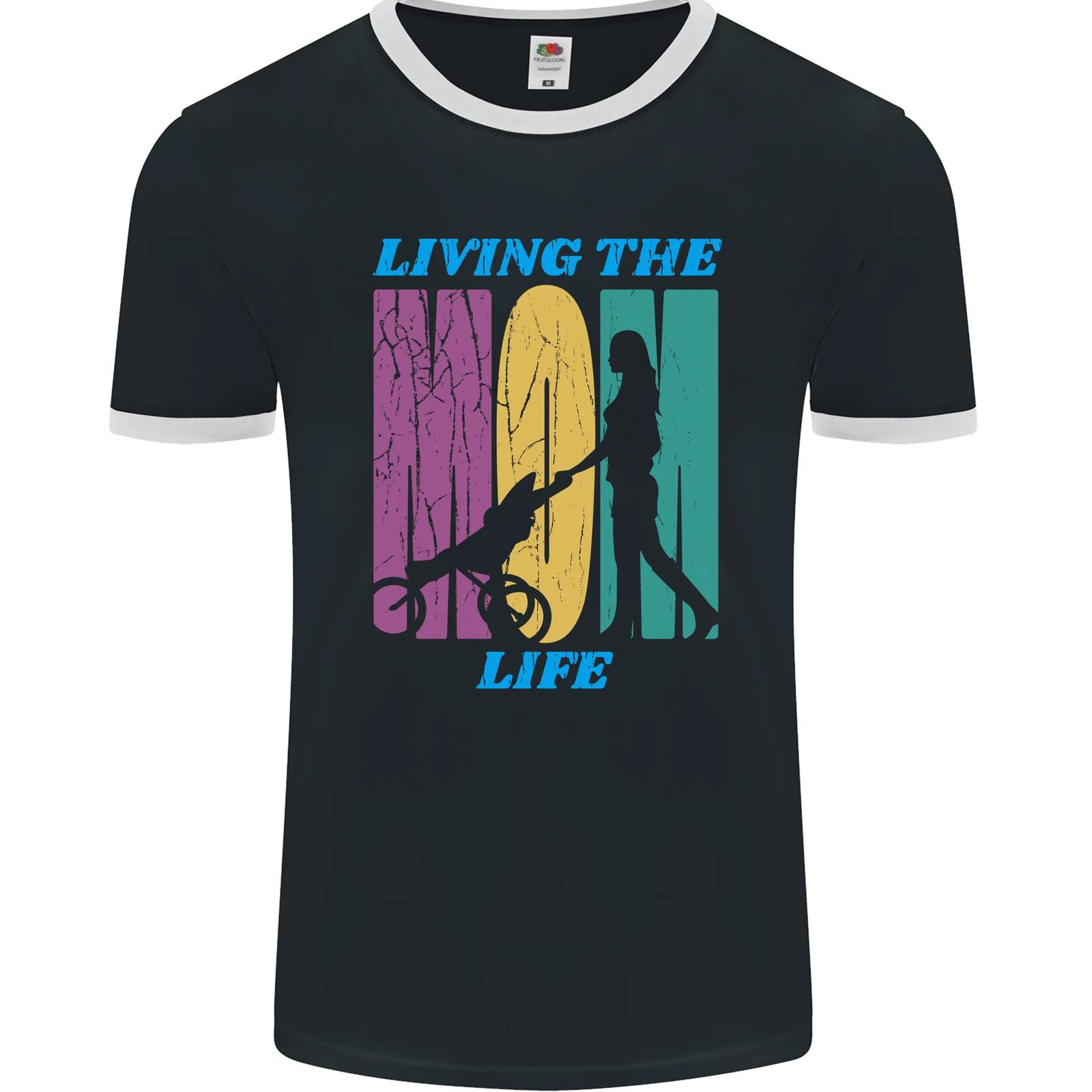 Living the Mom Life Mothers Day Mummy Mens Ringer T-Shirt FotL XXXXL