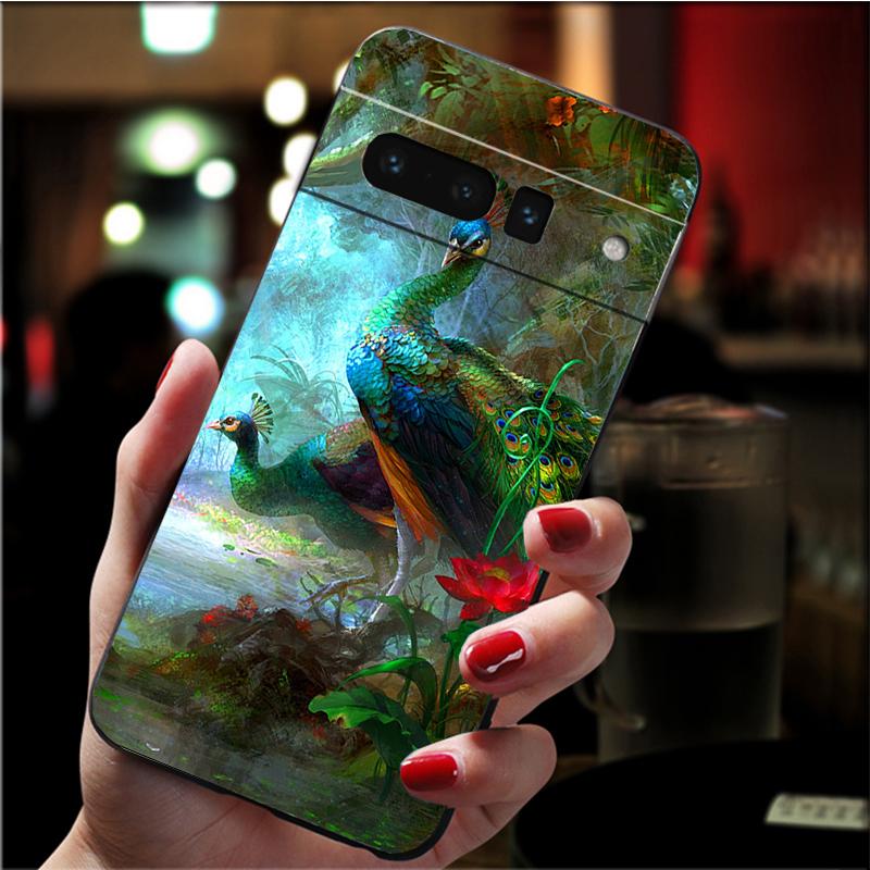 

Чехол для телефона Google Pixel 7 Pro 7 6A 6 Pro 5A 4A 3A Pixel 4 XL Pixel 5 6 4 3 XL 3A XL 2 XL чехол с павлиньими перьями Funda Google Pixel 7 Pro