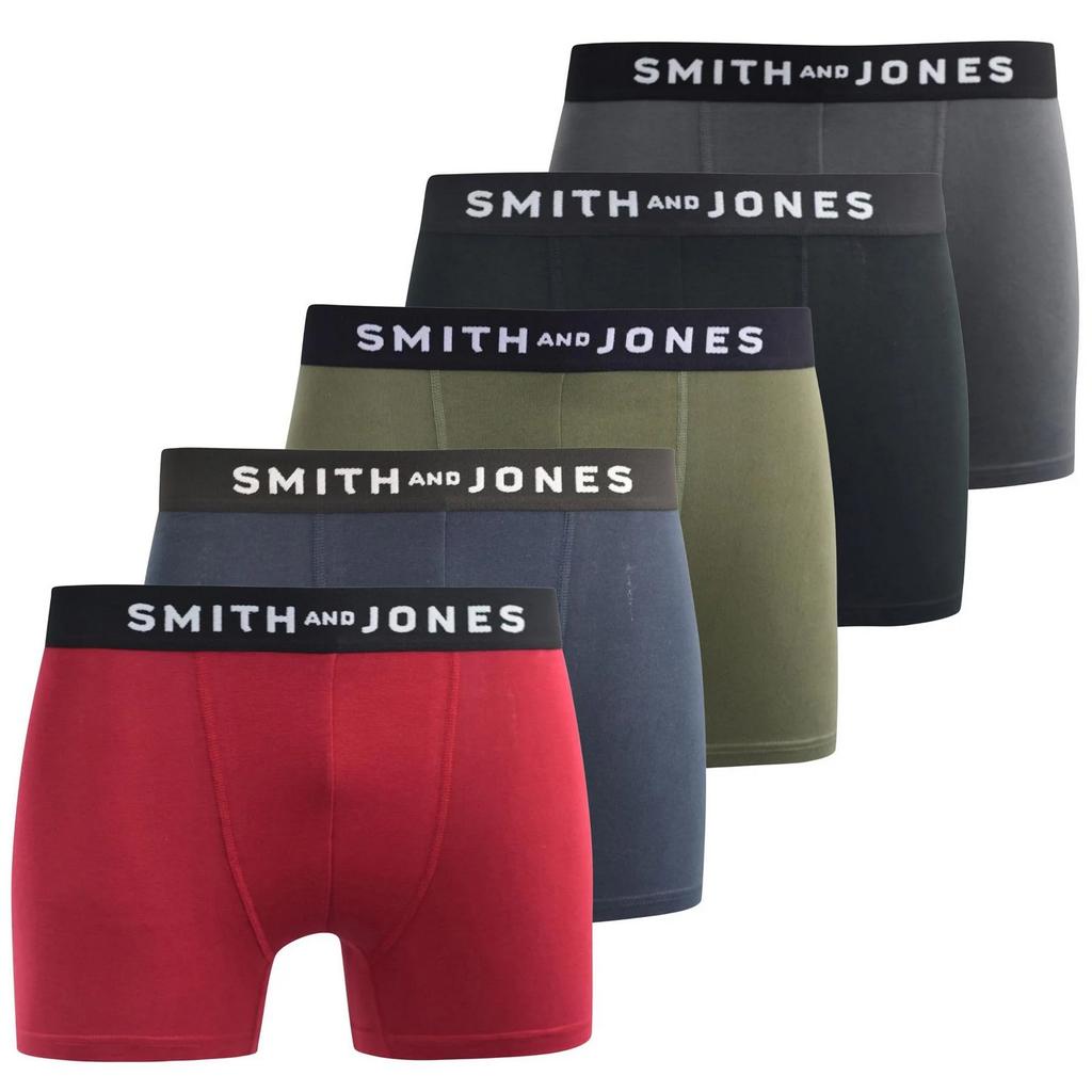 Smith & Jones Mens Cedar Boxer Shorts (Pack of 5)