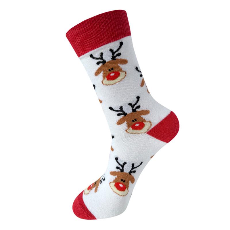 

1 пара носков с оленями, лучших для Рождества и зимы, удобные, мягкие, с рождественской елкой, унисекс, рождественские носки, Санта-Клаус, снежинка