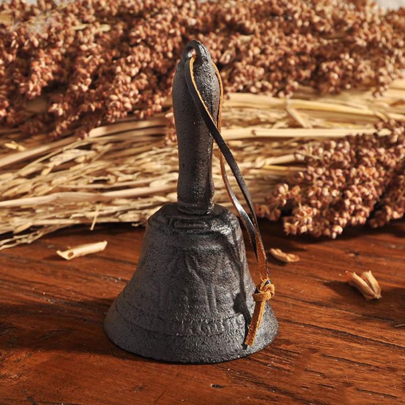 Hoodancos Iron Handheld Bell, Retro Call Bell for School, Parties, Call Bell, Easy To Carry, Vintage Style