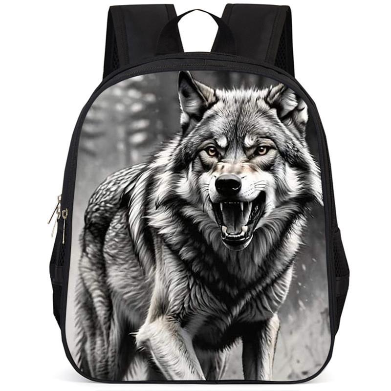 Large Capacity Wolf Animal Backpack For Kids Lightweight And Comfortable Oxford Fabric
