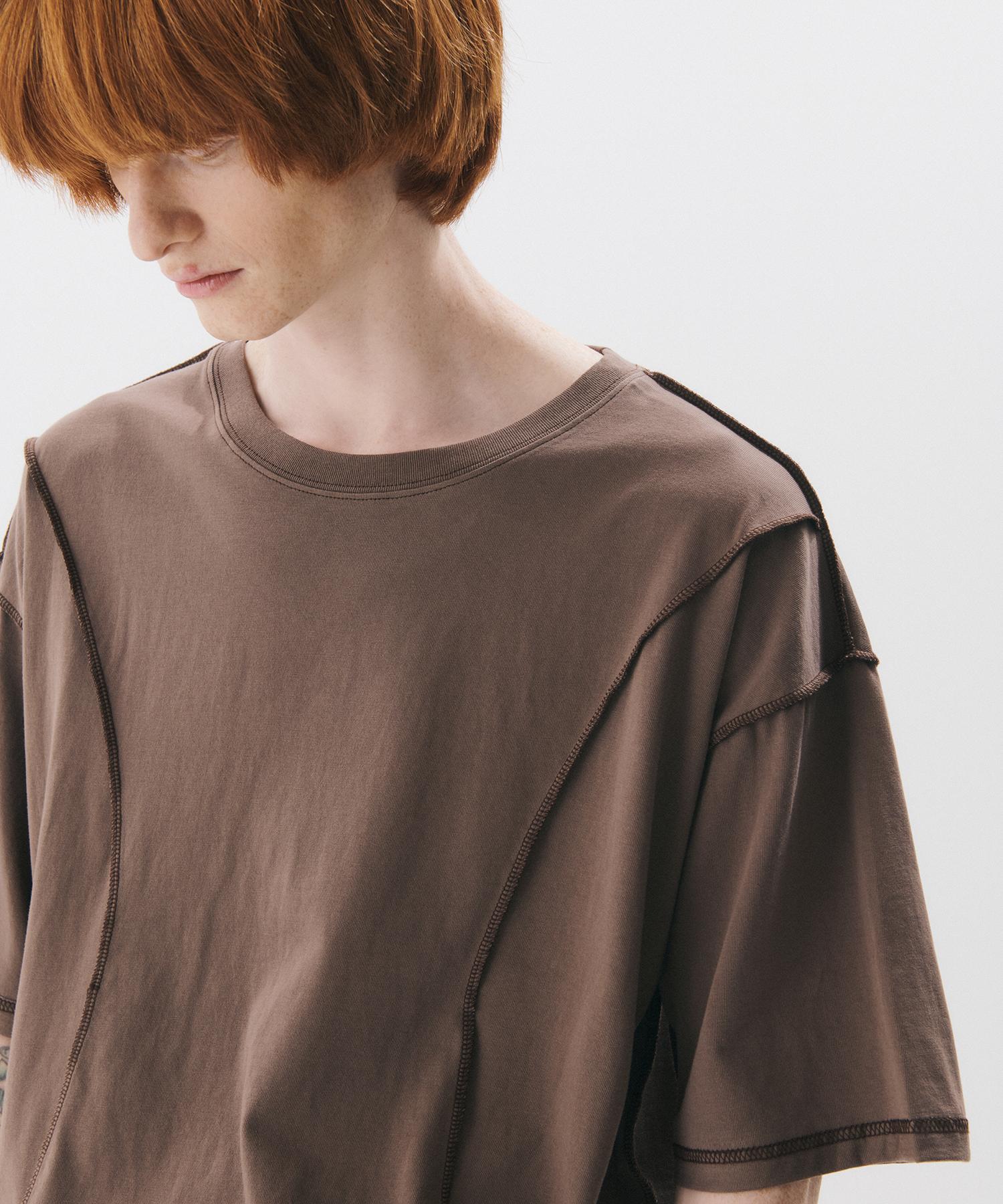 Triple Sense Wavy Stitch Silket T-Shirt_ Brown M