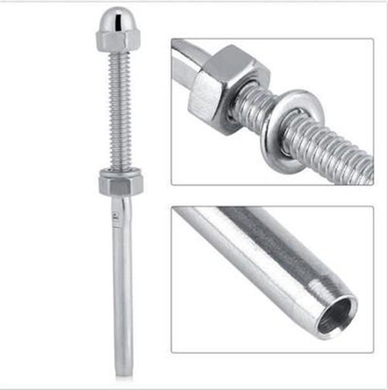 10Pcs Stainless Steel Threaded Tensioner Stud Ends for 1/8'' Cable Railing System High Quality