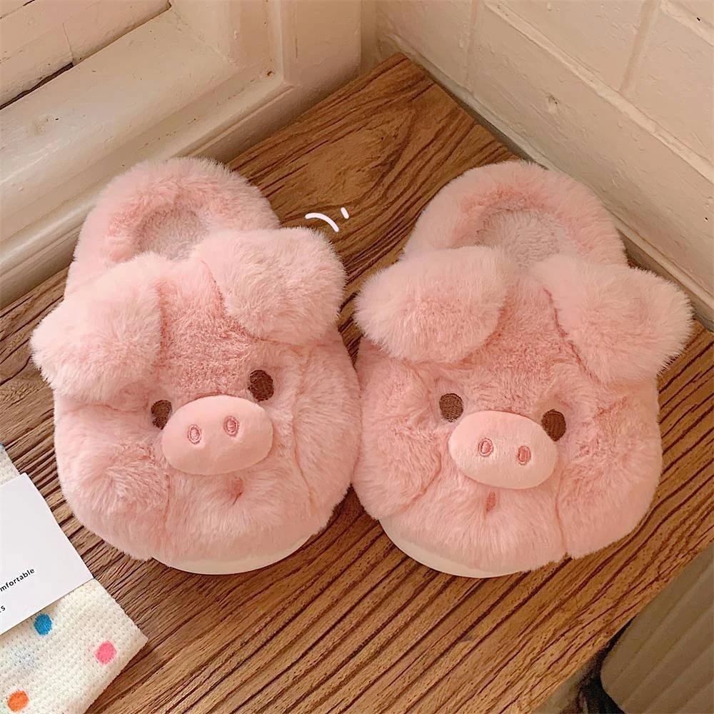 Fashion Cute Crocodiles Single Band Winter New Women Slipper Soft Heel Platform Fur Warm Indoor Comfortable Home Fluffy Home Slippers
