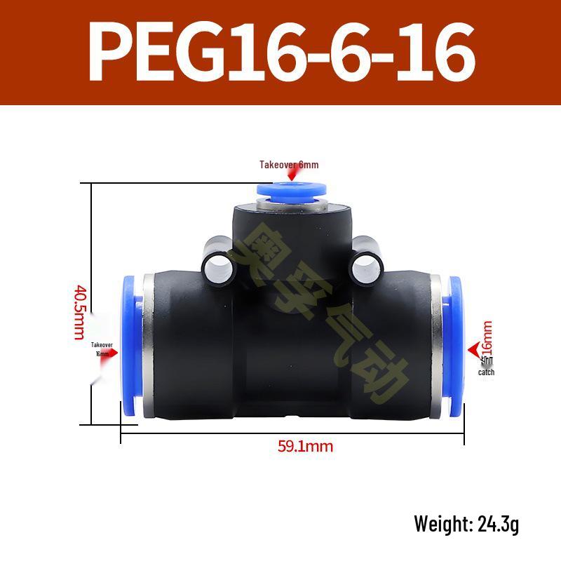 Pneumatická T-redukce rychlospojka pro PE trubky (4-14 mm)