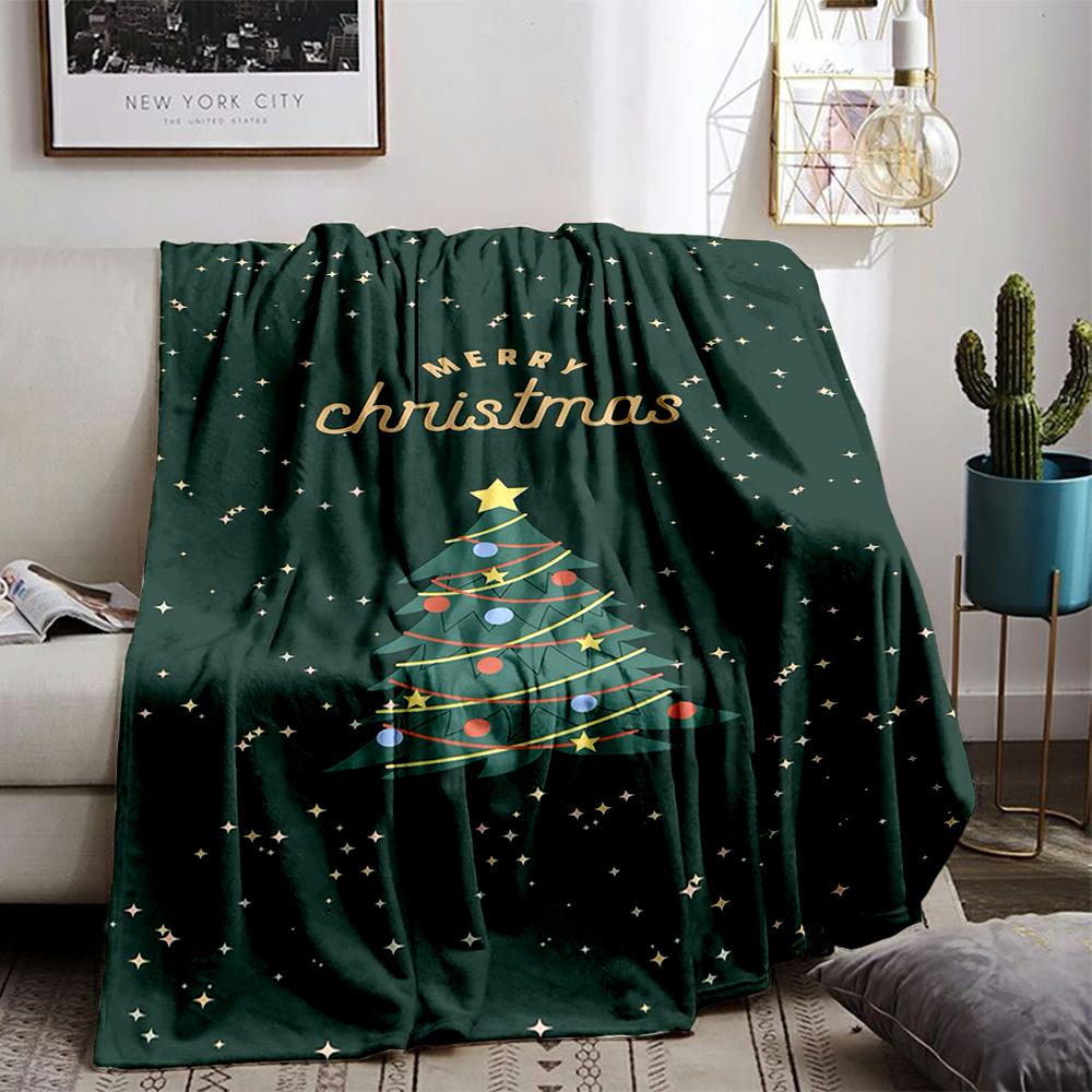 Christmas Tree with Starry BackgroundFlannel Blanket for Bedroom, Living Room, Sofa, and Nap