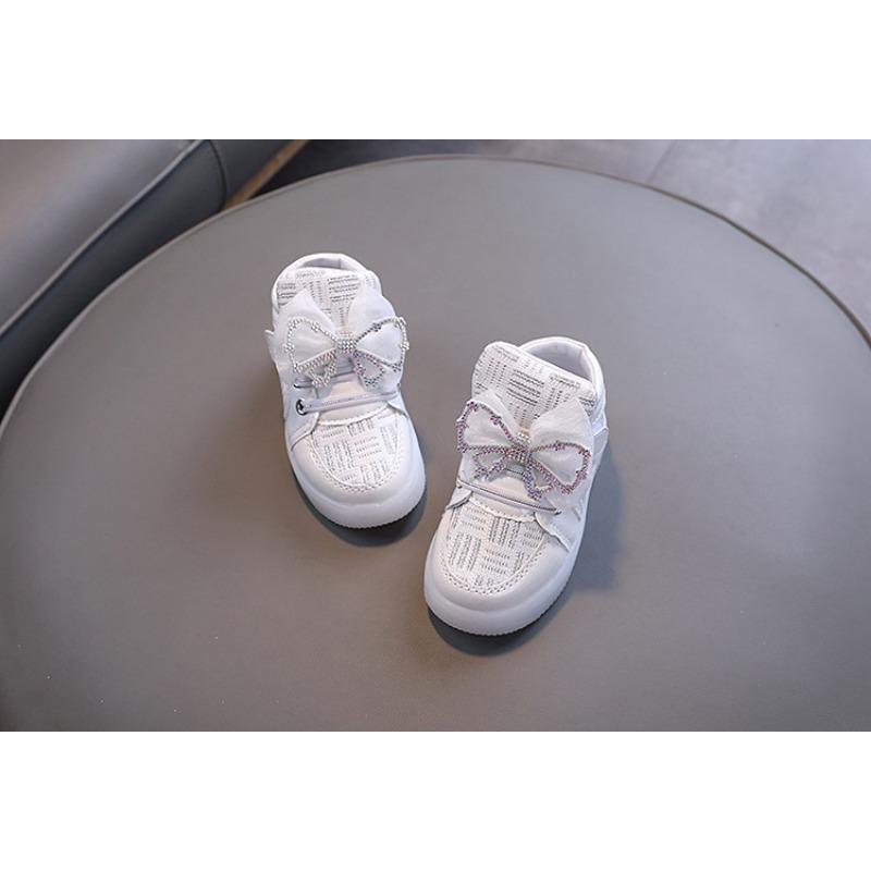 Kids Glowing Light Up Sneakers Girls Bowknot Princess Toddler Walking Sports Shoes