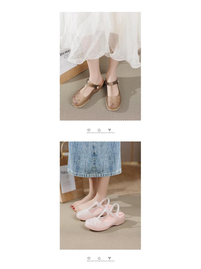 2025 Summer Women's Mary Jane Jelly Sandals: Soft Sole, Non-Slip, Perfect for Beach or Garden