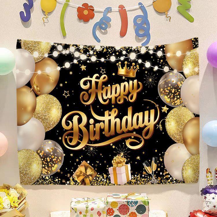 Birthday Happy Banner  Photography Background Cloth  Children's Party Decorative Wall Hanging Cloth