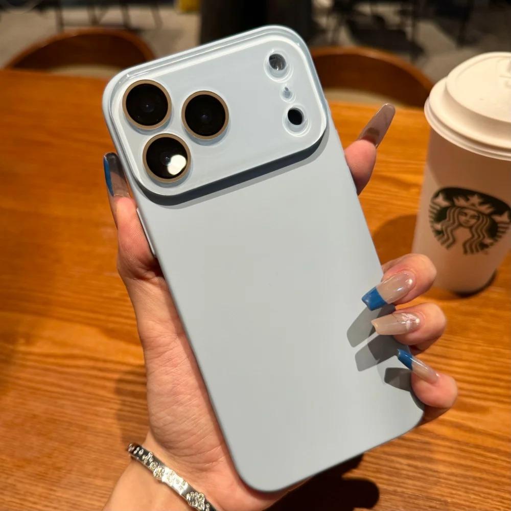Luxury Matte Skin Feel Shockproof Phone Case For iPhone 17 16 15 14 Plus 13 12 Pro Max 17Pro Air Glass Camera Lens Protect Cover
