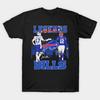 Herren Schwarzes Print-T-Shirt Josh Allen - Jim Kelly No-Cut Transferpapier Print Baumwoll-T-Shirt