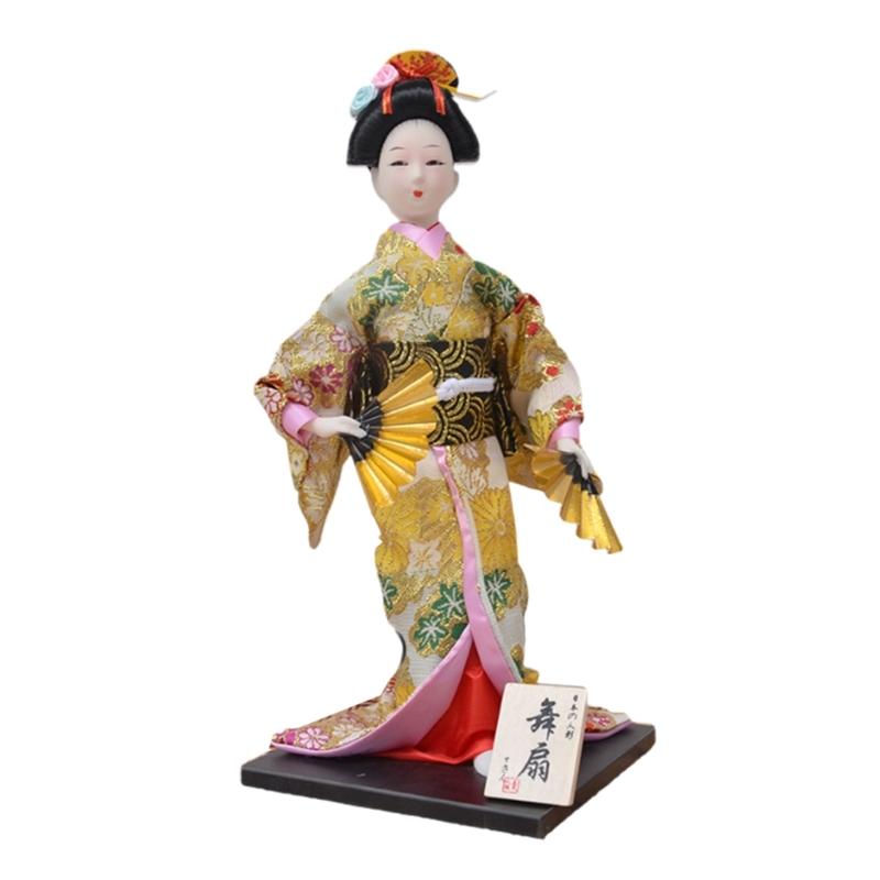 12Inch Japanese Kimono Toy Ornament for Restaurant and Home Decoration with Elegant Designing Optional Figurine Type