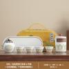 Outdoor travel tea set portable storage bag household one pot four cups ceramic express cup bubble teapot custom printing