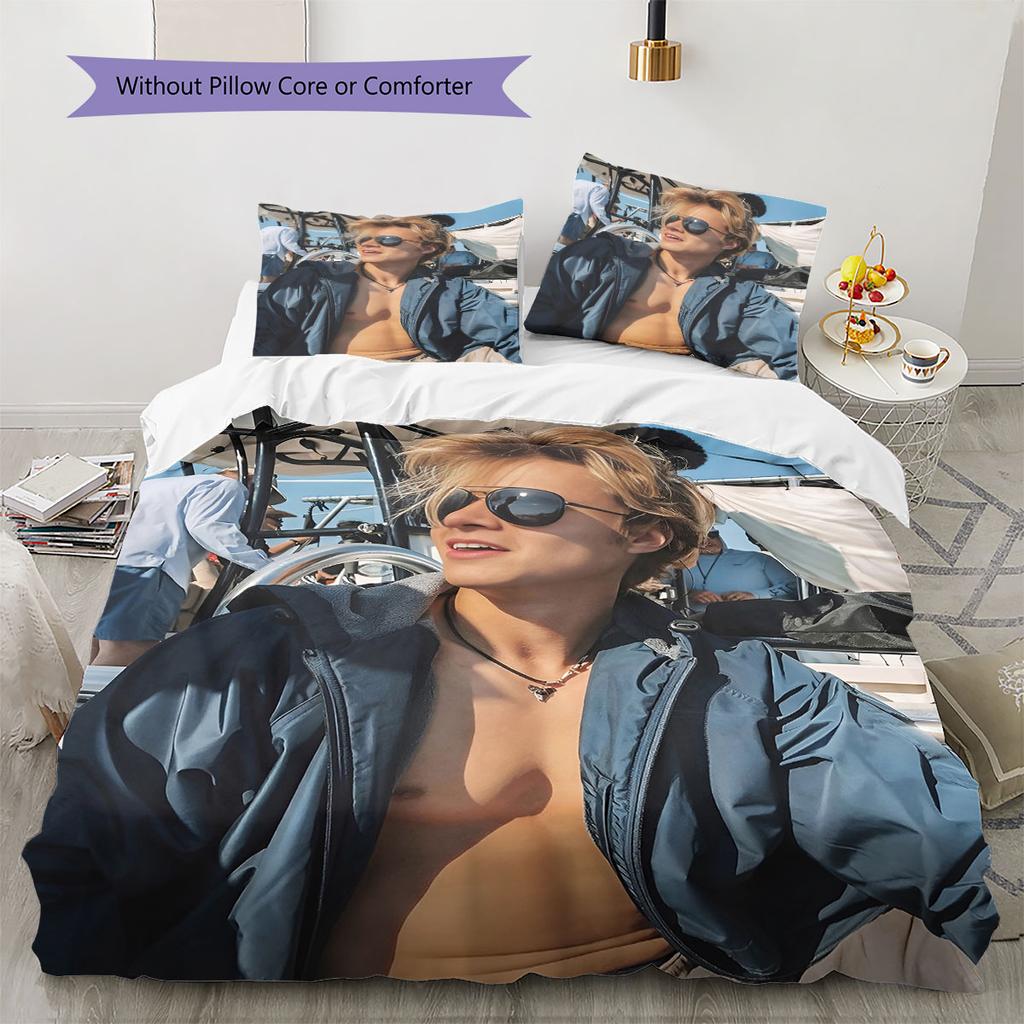 Rudy Pankow JJ Maybank Pattern Bedding,Quilt Set Quilt Cover Pillowcase Home Birthday Gift(1 * Duvet Cover + 2 * Pillowcase, Without Core)