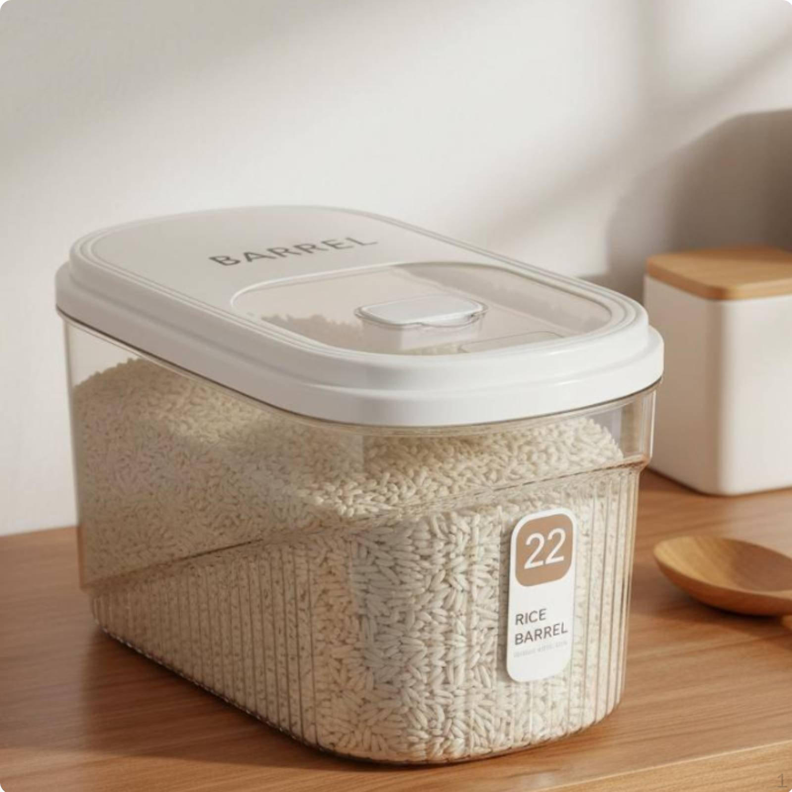 Rice Storage Container HumidityResistantResistant Dispenser Airtight Grain Bin for Countertop,